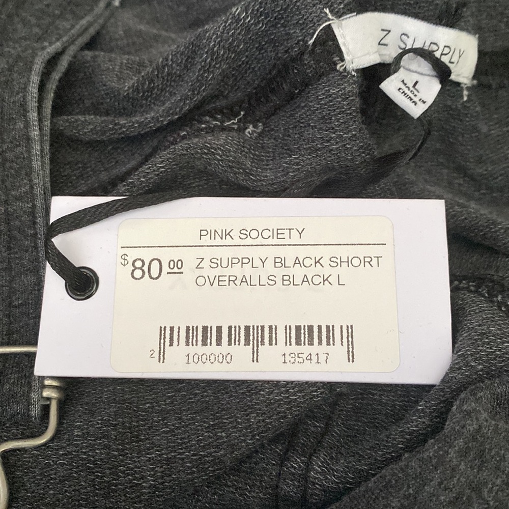 ❗️SOLD❗️Z Supply Charcoal Black Candace Short OverAlls Size L - Picture 10 of 12